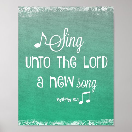 Psalms Sing Bible Verse Poster (Vorne)