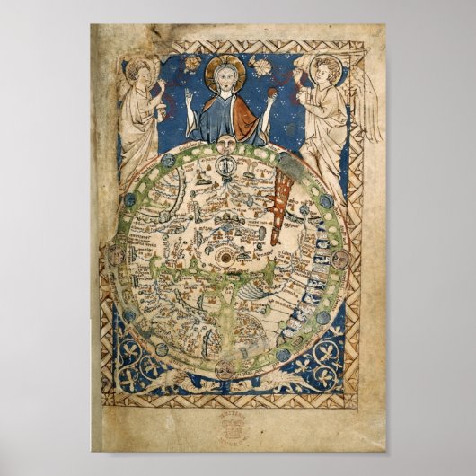Psalter World Map (13. Jahrhundert) Poster (Vorne)