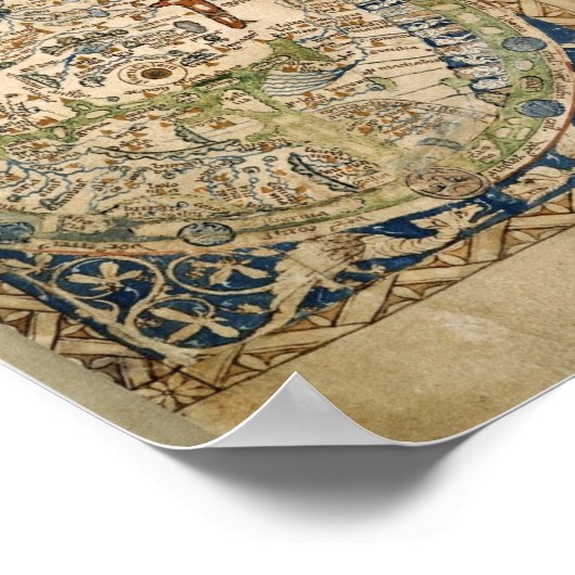 Psalter World Map (13. Jahrhundert) Poster (Ecke)