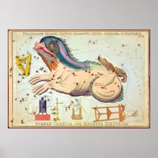 Psalterium Georgii, Fluvius Eridanus, Cetus usw. Poster (Vorne)