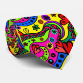 Pschedelic Bohemisch Hippie Colorful Art Krawatte (Gerollt)