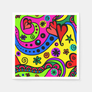 Pschedelic Bohemisch Hippie Colorful Party Napkins Serviette