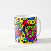 Pschedelic Bohemisch Hippie Cool Fun 70er Art Kaffeetasse (VorderseiteRechts)