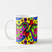 Pschedelic Bohemisch Hippie Cool Fun 70er Art Kaffeetasse (Links)
