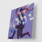 Psd Foto Moving Dancer Man Square Wall Uhr (Winkel)