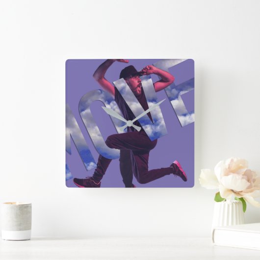 Psd Foto Moving Dancer Man Square Wall Uhr (Zuhause)