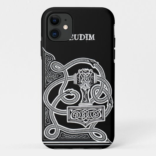 Pseudim Mjolnir Black Case-Mate iPhone Hülle (Rückseite)