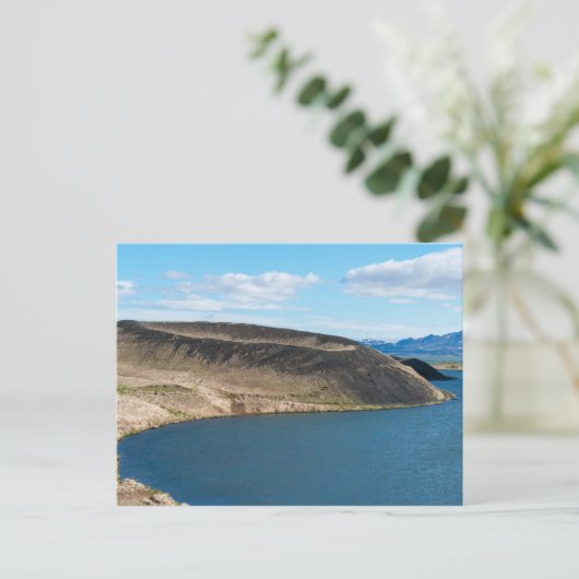 Pseudokrater im See Myvatn - Island Postkarte (Stehend Vorderseite)