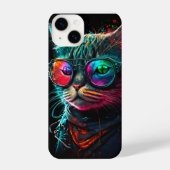 Pshychaselic cat mit Bandana & Sonnenbrille iPhone iPhone Hülle (Rückseite)