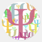 Psi Runder Aufkleber (Vorderseite)