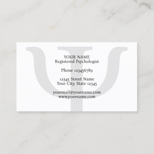 Psi Symbol beruflich Psychologin Visitenkarte (Rückseite)