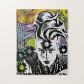 Psicodelic Pop-Frauen-Puzzlespiel Puzzle (Vertikal)