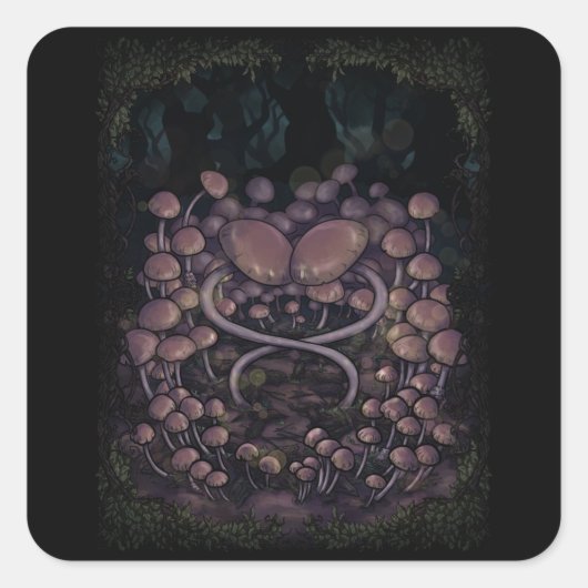 Psilocybe Allenii Quadratischer Aufkleber (Vorderseite)
