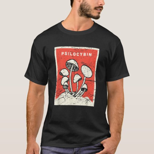 Psilocybin T Shirt Retro Psychedelic Magic Mushroo (Vorderseite)
