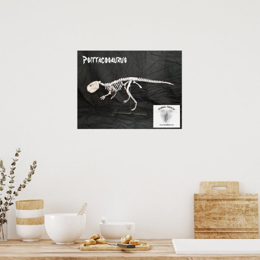 Psittacosaurus Skeleton Poster (Küche)