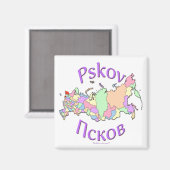 Pskov Russland Magnet (Vorderseite/Rückseite)