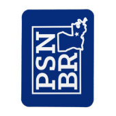 PSN BR White auf Blue Staat Magnet (Vertikal)