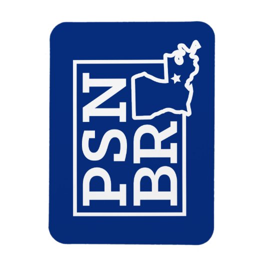 PSN BR White auf Blue Staat Magnet (Vertikal)