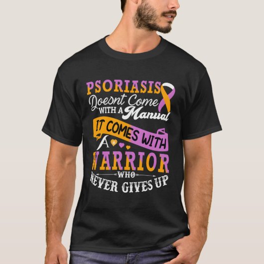 Psoriasis Awareness Warrior Unterstützung Lavender T-Shirt (Vorderseite)