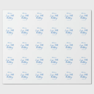 Pssst, es ist ein 30. Geburtstag Name Datum blau e Geschenkpapier