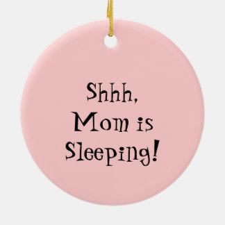 Pssst Mama schläft Schmuckschild Rosa Babyschuhe Keramikornament