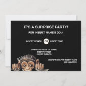 Pssst Überraschungsparty-Einladung | Eule & Affe Einladung (Rückseite)