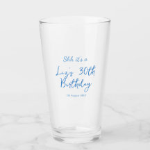 psst, ein 30. Geburtstag Name Datum blau einfache 