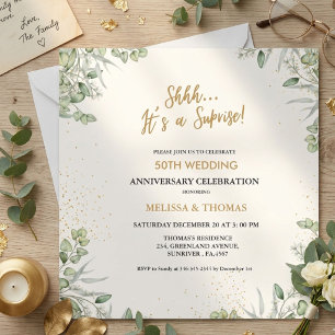 Psst, es ist eine Überraschung zum 50. Hochzeitsta Einladung