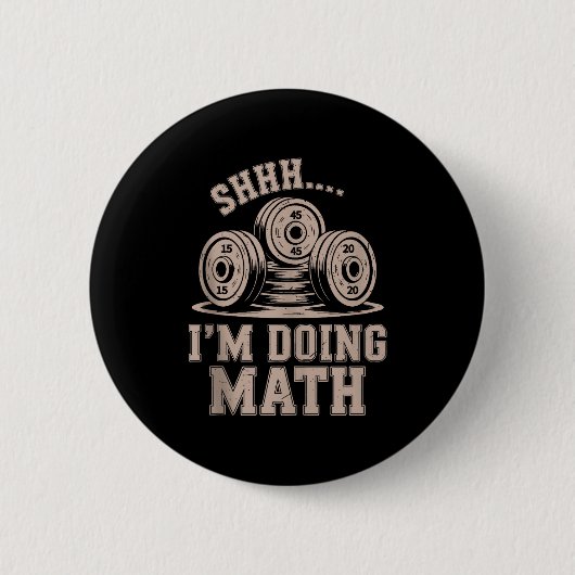 Psst, ich mache Mathe, lustiger christlicher Fitne Button (Vorderseite)