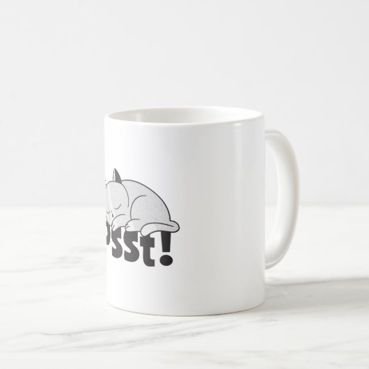 Psst Lazy Katze schläft Kaffeetasse (VorderseiteRechts)
