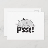 Psst Lazy Katze schläft Postkarte (Vorne/Hinten)