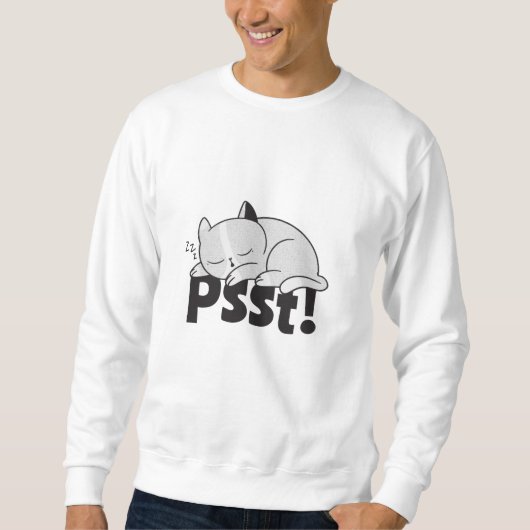 Psst Lazy Katze schläft Sweatshirt (Vorderseite)