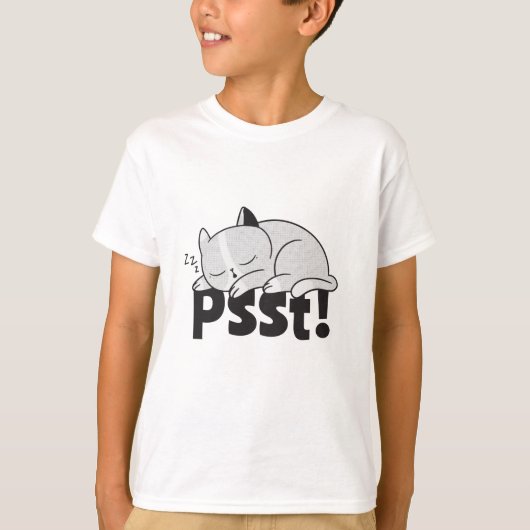 Psst Lazy Katze schläft T-Shirt (Vorderseite)