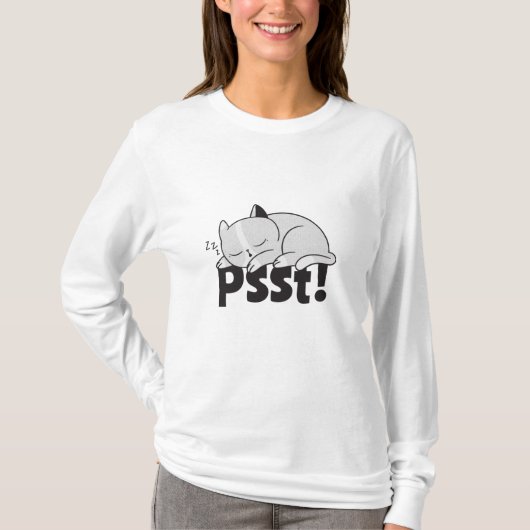 Psst Lazy Katze schläft T-Shirt (Vorderseite)