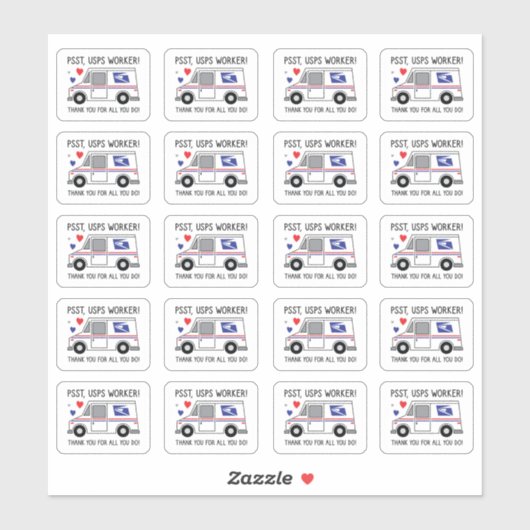 Psst, USPS Worker! Vielen Dank für alles, was Sie  Aufkleber (Blatt)