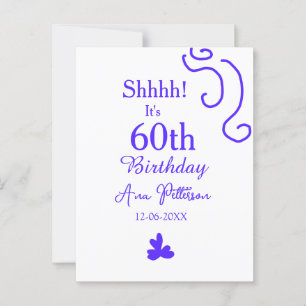 Pst, 60. Geburtstag, Name einfügen, lila spanisch  Postkarte