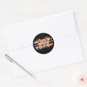 Pstry Koch Baker Rolling Button floral Black Runder Aufkleber (Umschlag)