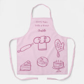 Pstry Koch rosa Drehbuch Slogan Küchenutensilien Schürze (Vorderseite)