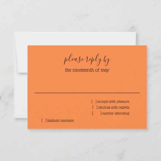 PSVP Anstrichfarbene Orangefarbene Rose Einladung (Rückseite)