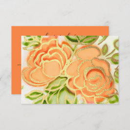 PSVP Anstrichfarbene Orangefarbene Rose Einladung