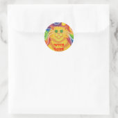 Psy-cat-delic "mit Liebe", rundlicher Aufkleber (Tasche)
