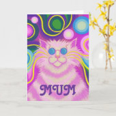 Psy-cat-delic 'MUM''Groovy Geburtstag' Karte (Gelbe Blume)