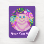 Psy-cat-delic pink "Dein Text" lila Mousepad (Mit Mouse)