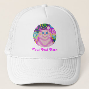 Psy-cat-delic Pink "Dein Text" LKW-Hut Truckerkappe
