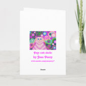 Psy-cat-delic Pink "Happy Birthday" Karte blau (Rückseite)