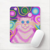 Psy-cat-delic Pink-Mousepad vertikal Mousepad (Mit Mouse)
