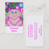 Psy-cat-delic Pink-Portrait weiß Visitenkarte (Vorne/Hinten)