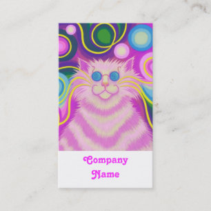 Psy-cat-delic Pink-Portrait weiß Visitenkarte