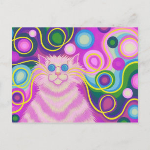 Psy-cat-delic Pink Postkarte