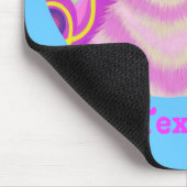 Psy-cat-delic pink rund um "Dein Text" blaues Mous Mousepad (Ecke)